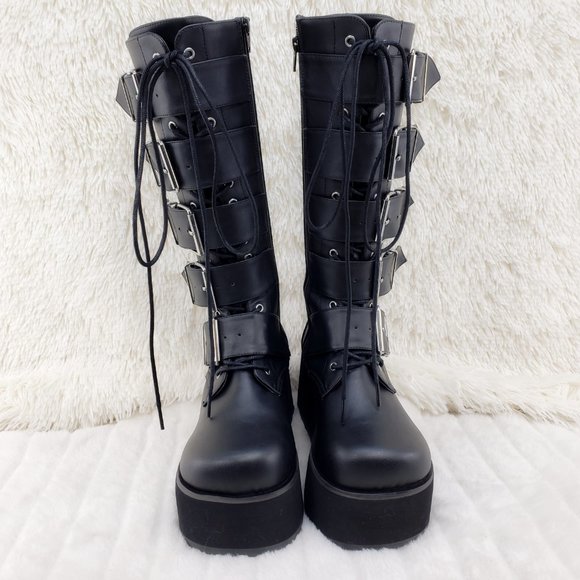 Brand New Trashville 518 Platform Goth Mens Knee Boots - Picture 7 of 13